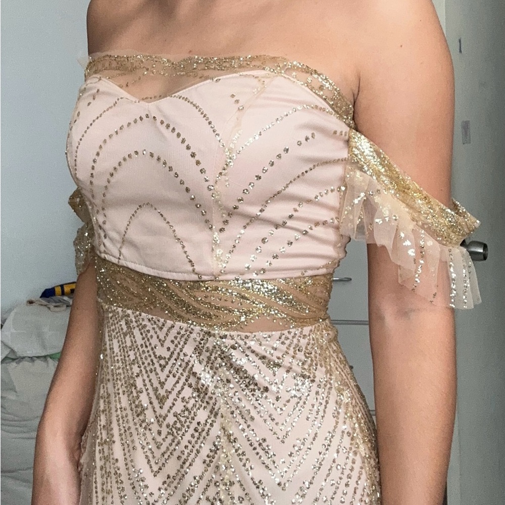 Elegant Off-Shoulder Sequin Dress